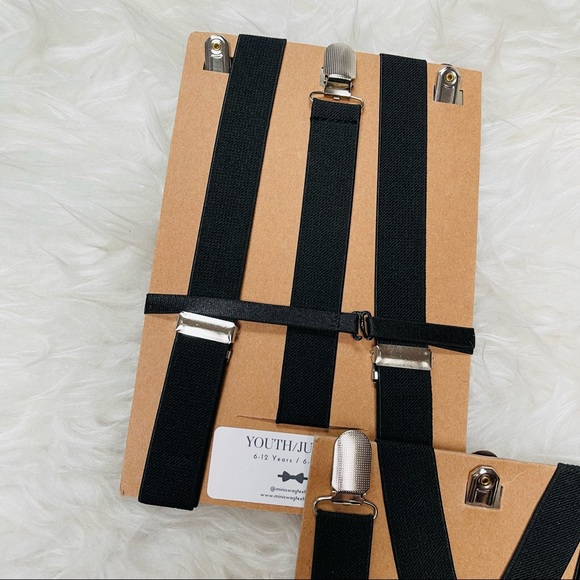 Mini Swag Brand Suspender & Bow Tie Set Black Red Plaid for baby/children - Picture 4 of 5